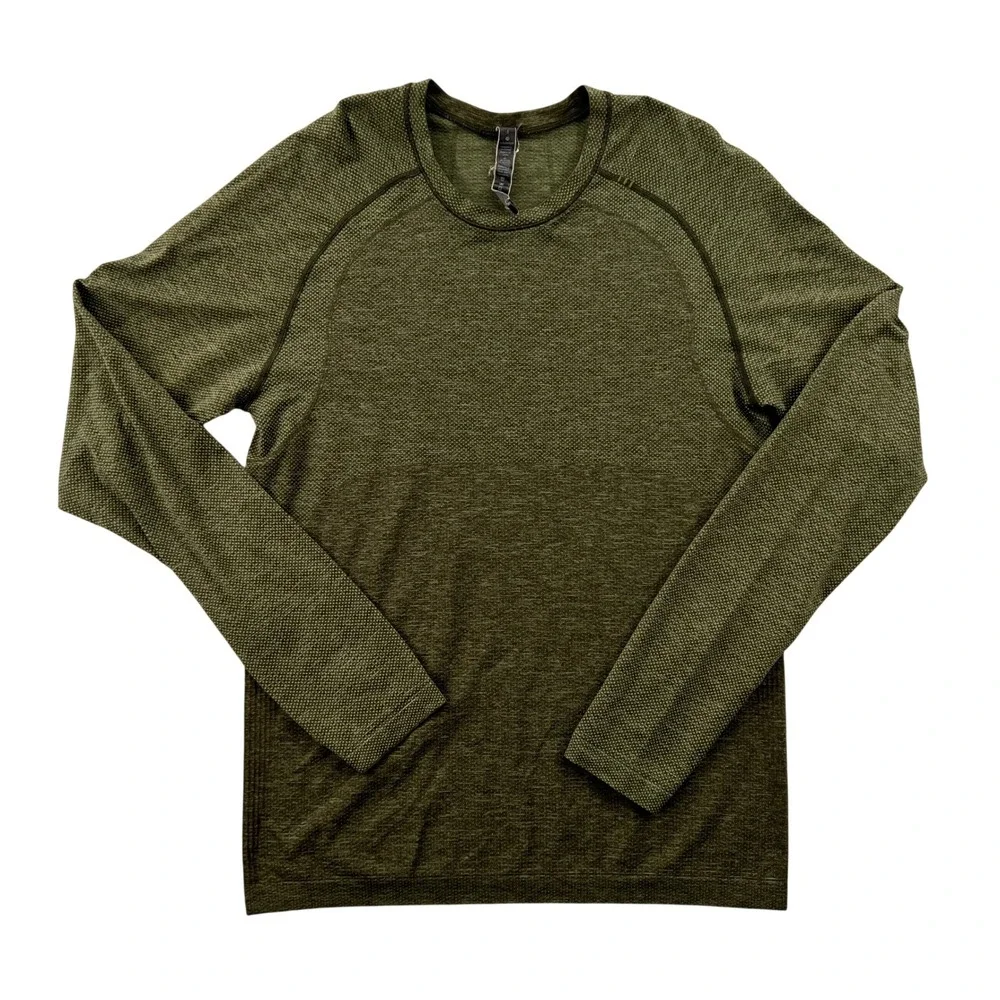 Lululemon Metal Vent Tech 2.0 Long Sleeve Shirt Men Small Olive Green Active Gym